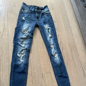 Dark Washed Denim ripped jeans